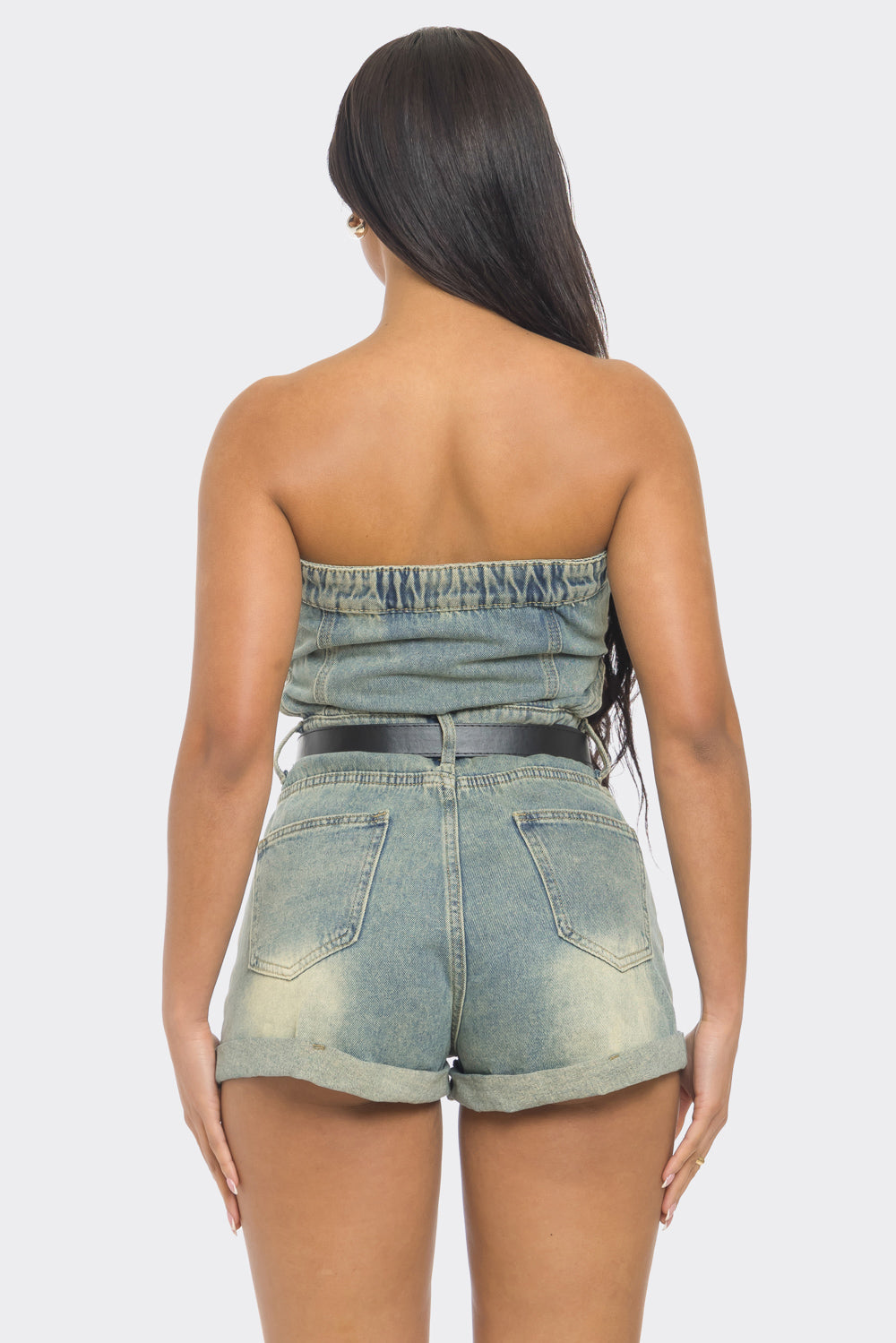 Girl In The Fields Denim Romper