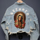 Always Blessed Denim Crop Jacket - Denim Blue