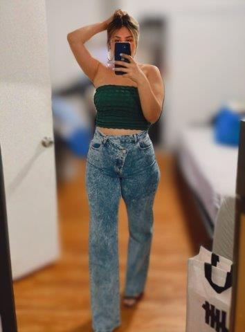 Crossover Wide Leg Jeans