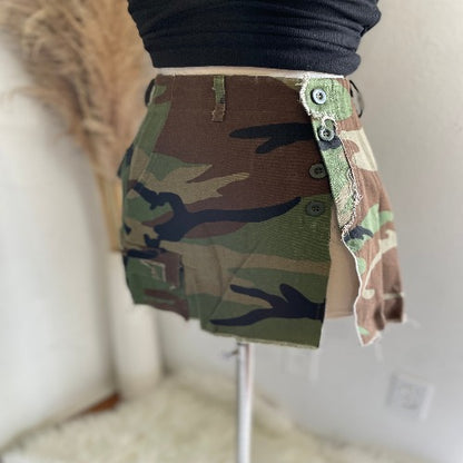 Leave It To Me Camo Slit Mini Skirt