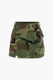 Leave It To Me Camo Slit Mini Skirt